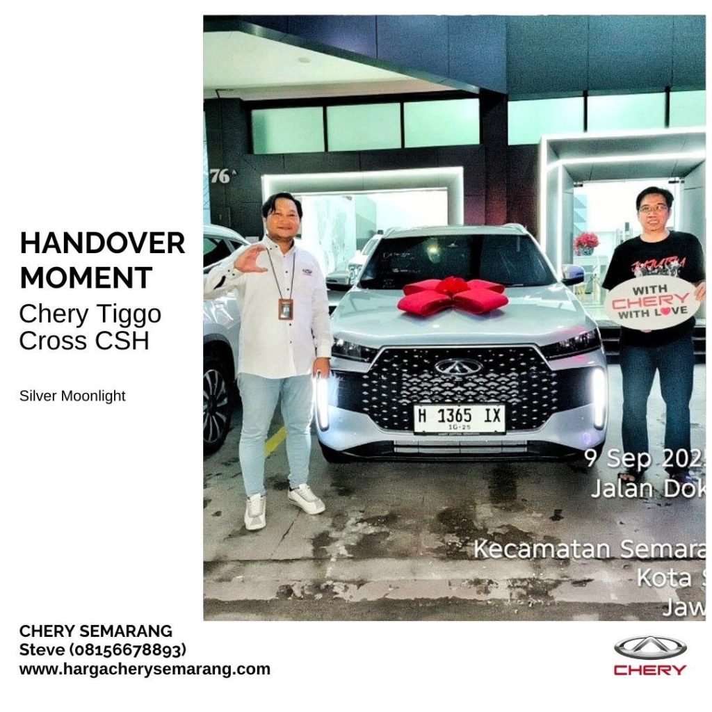 Penyerahan (handover) mobil baru Chery Tiggo 8 Premium 2025 warna biru di Semarang