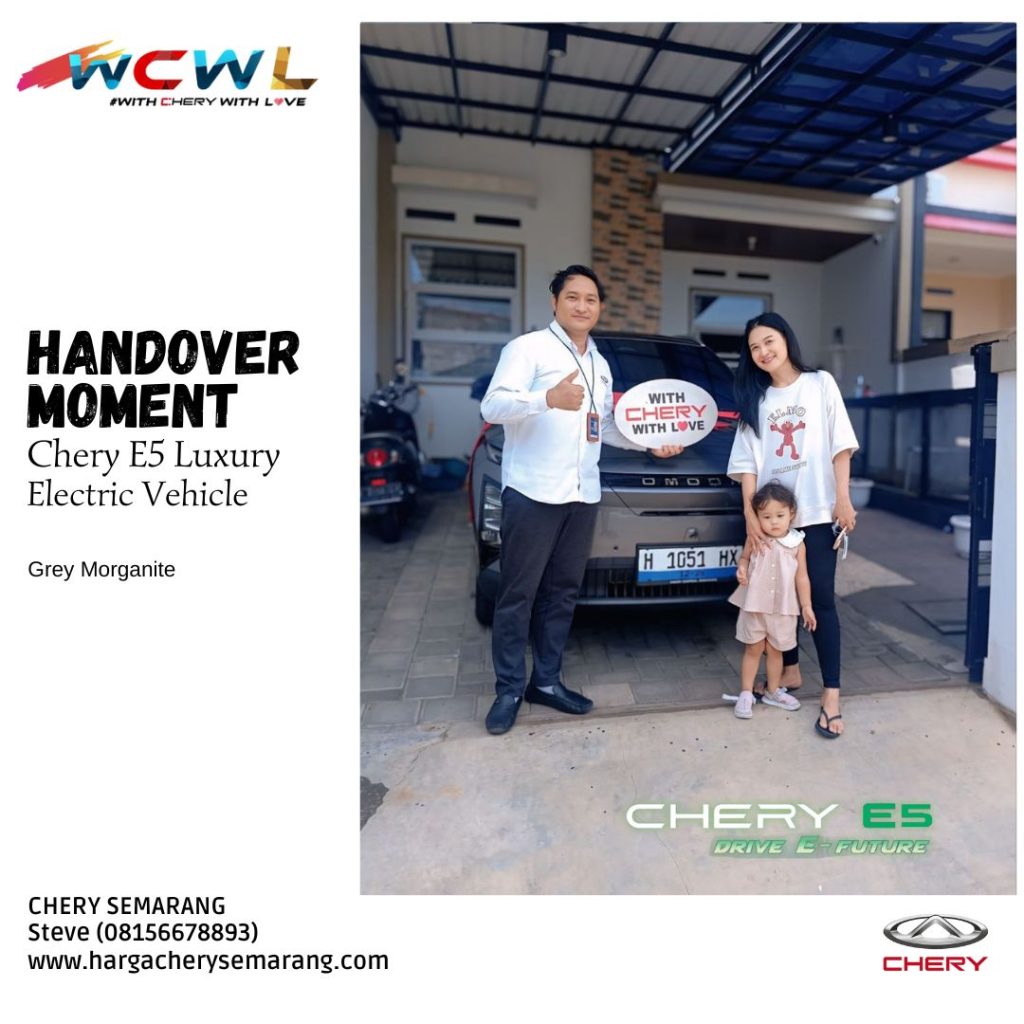 Penyerahan (handover) mobil baru Chery E5 Luxury 2025 warna grey di Semarang