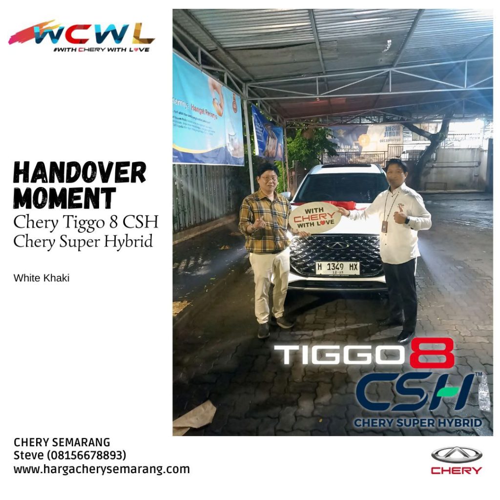 Penyerahan (handover) mobil baru Chery Tiggo 8 CSH 2025 warna putih (white khaki) di Semarang