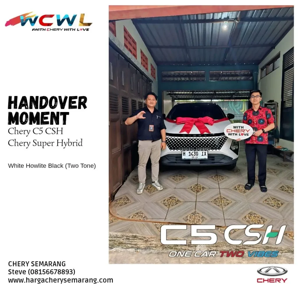 Penyerahan (handover) mobil baru Chery C5 CSH 2026 warna Putih Two Tone (White Howlite black) di Kudus