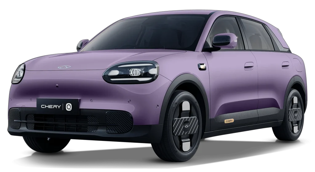 chery q purple car